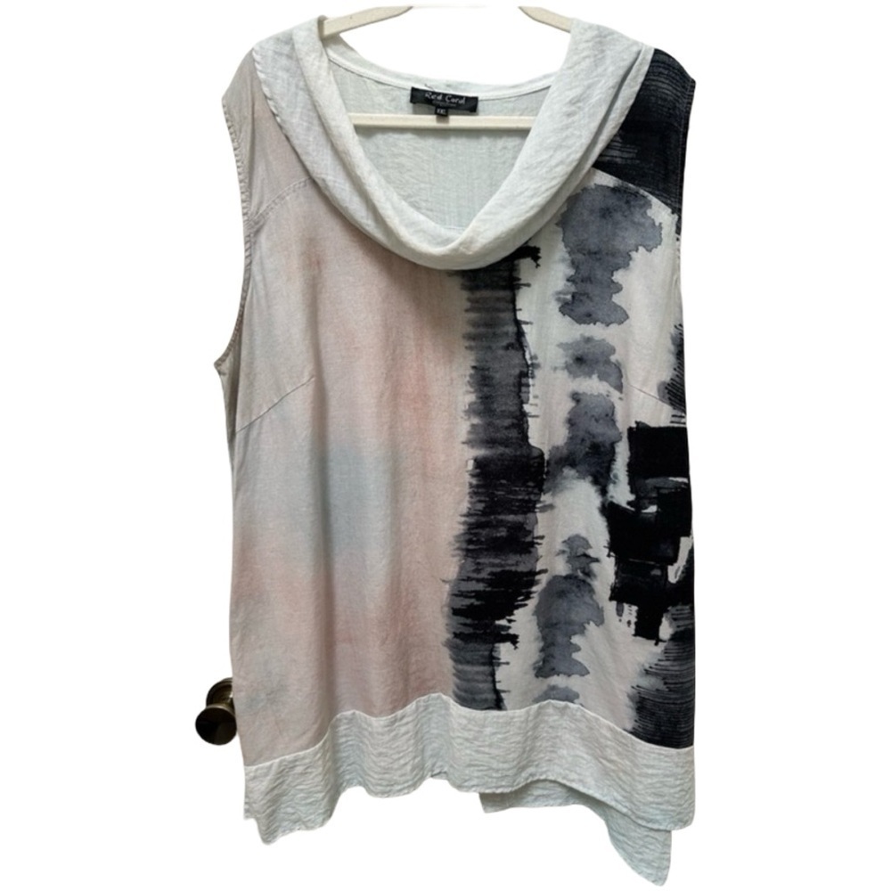 Red Coral Abstract Artistic Sleeveless Top XXL - Picture 5 of 11